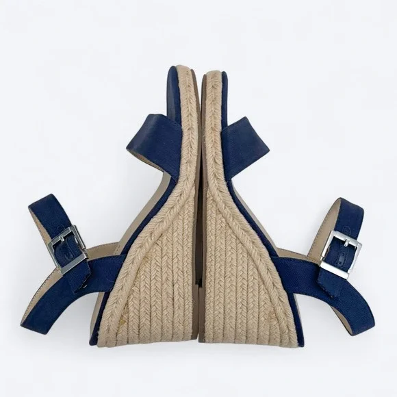 LifeStride Womens Tango 2 Navy Espadrille Ankle Strap Wedge Sandals Size 10M - Picture 7 of 11
